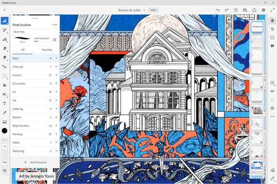 An in progress drawing within the Fresco platform