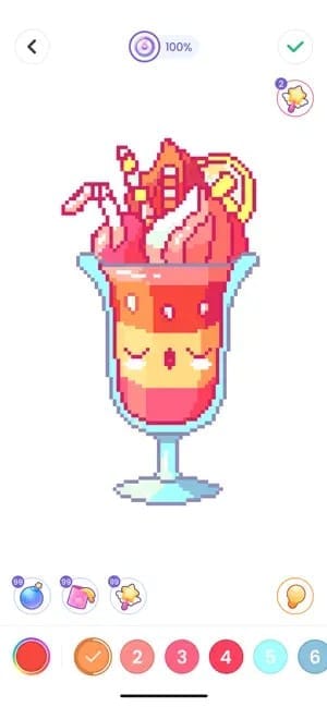 An ice cream sundae with a face showcases the app style.