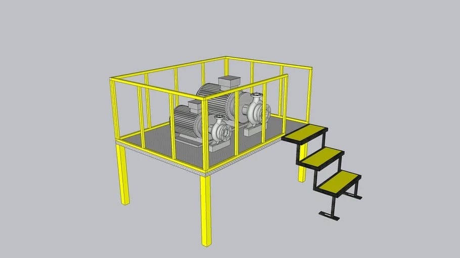 A mock up of an architectural drawing is shown in the Sketchup platform