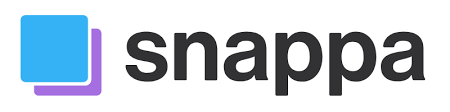 Two black and purple boxes off set sit to the side of the company name in black to form the logo. 