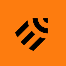 Curve vector design app logo with minimalist wordmark.