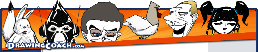 A banner of cartoon drawings demonstrates examples of the style taught with this company