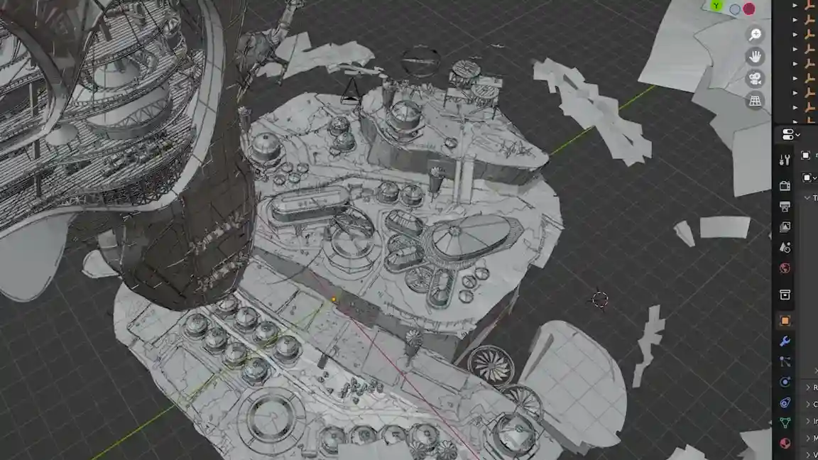 Feather 3D drawing interface showing a model being edited in three-dimensional space.