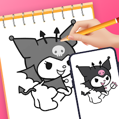 tracing cartoon drawing from reference image