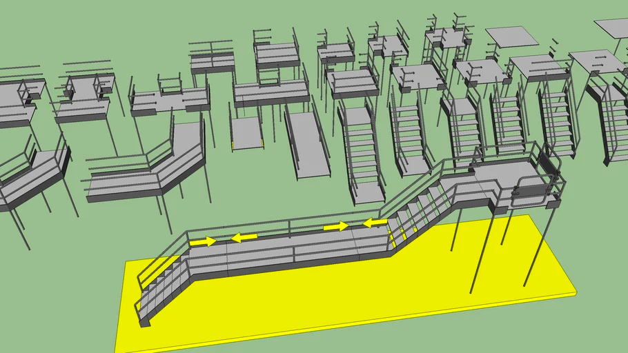 SketchUp 3D modeling interface showing architectural design tools and workspace.
