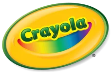 An oval outlined in green and filled with yellow sets off the company name in green. The smile-style design below appears in rainbow colors