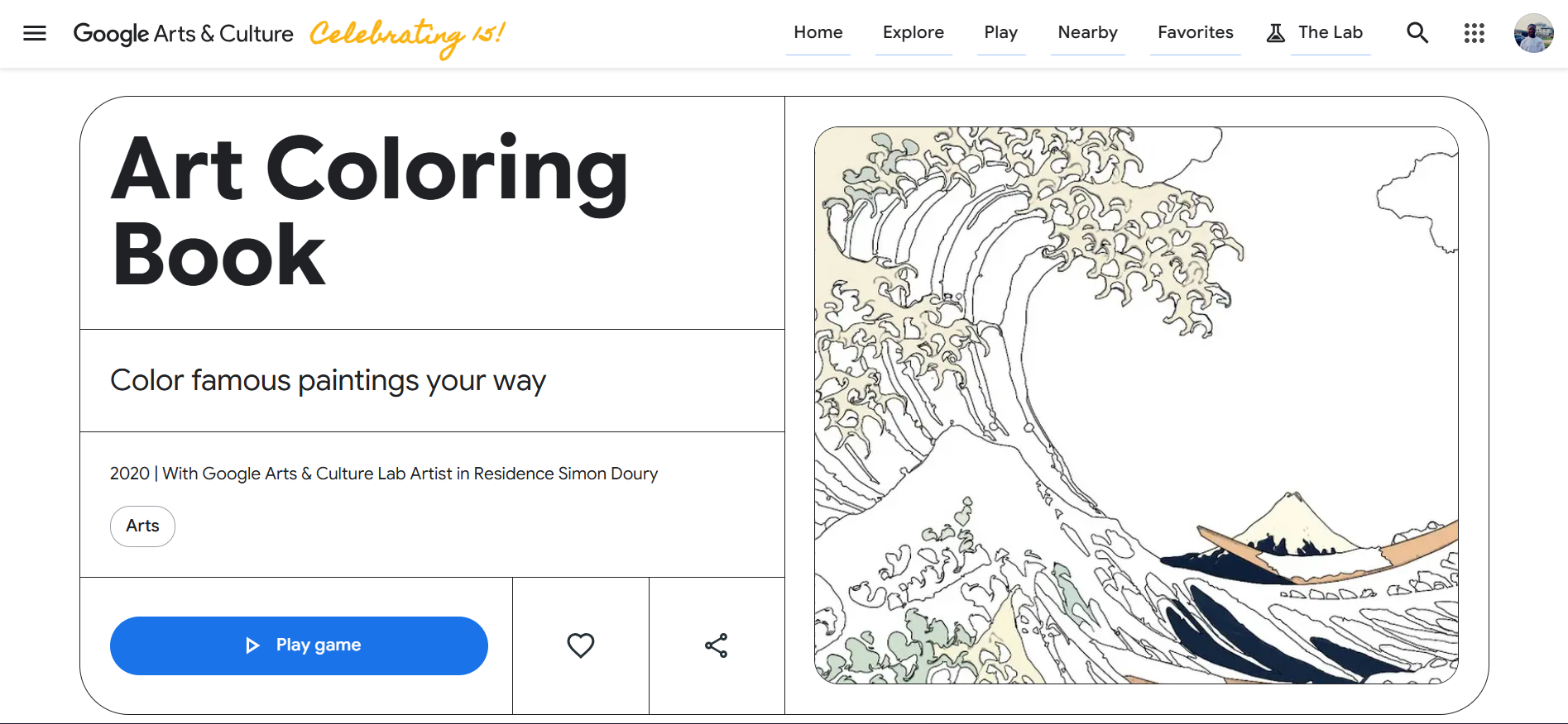  Google Arts & Culture Art Coloring Book featuring interactive coloring activities inspired by artworks and cultural collections&nbsp;
