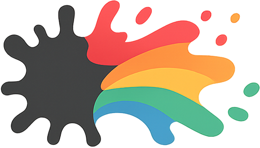 Coloring Online Logo, a colorful paint splash icon