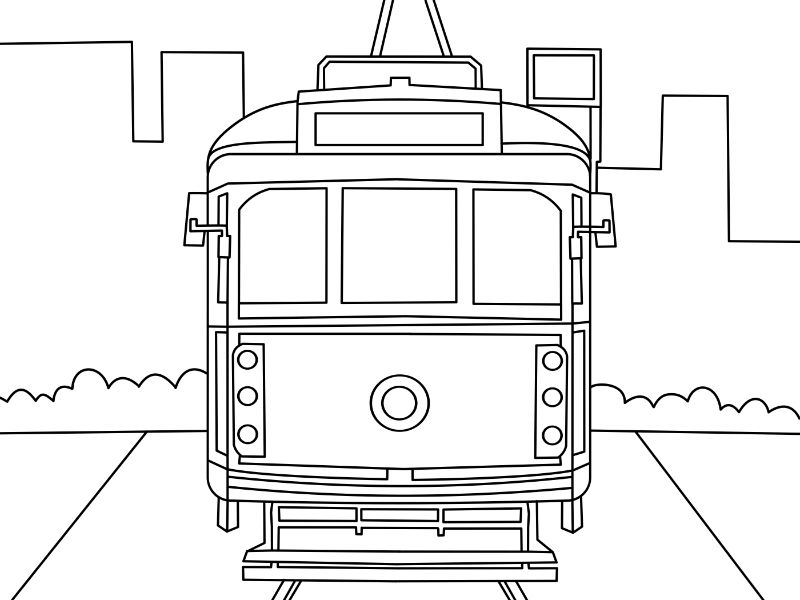 Melbourne Tram Coloring Page