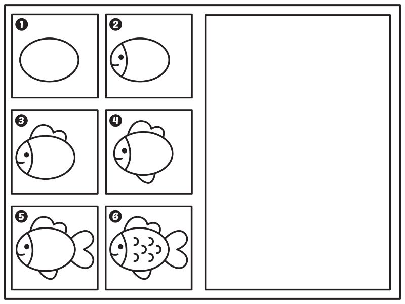Learn to Draw a Fish Coloring Page