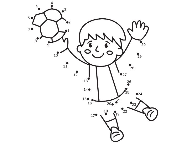 Soccer Connect Dots Coloring Page