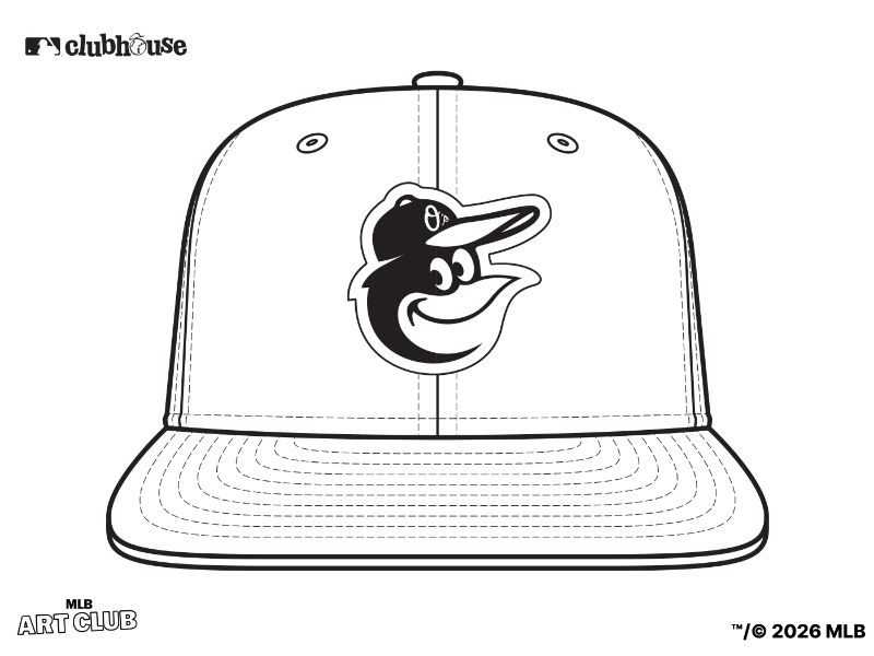 Baltimore Orioles Hat Coloring Page
