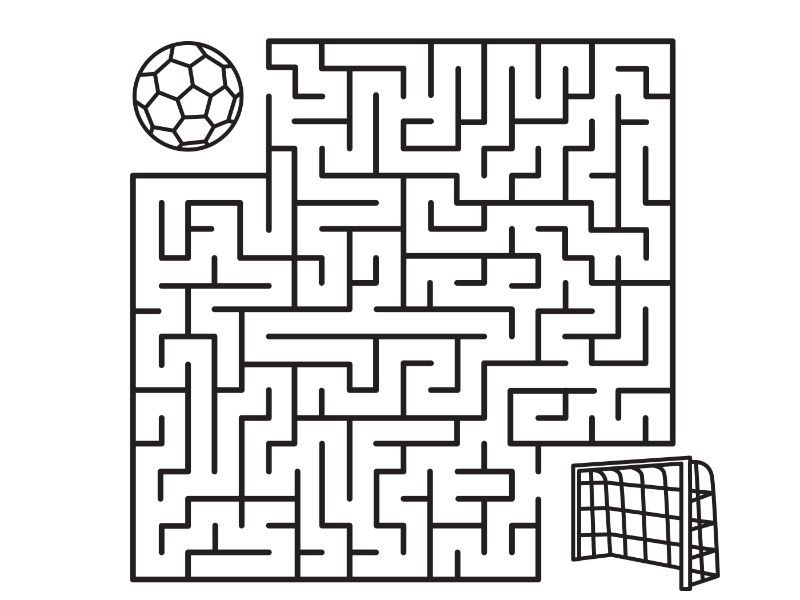Soccer Maze Coloring Page