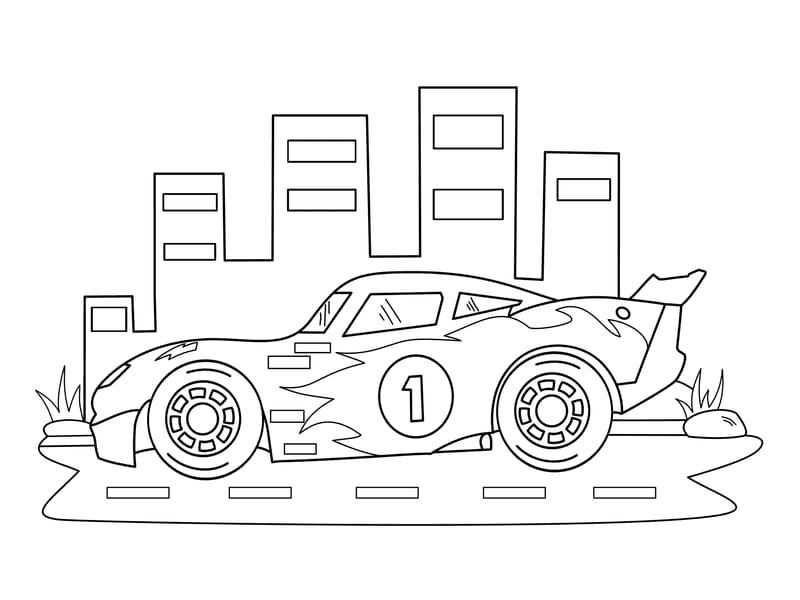 Racecar Coloring Page