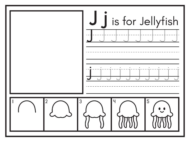 J Coloring Page
