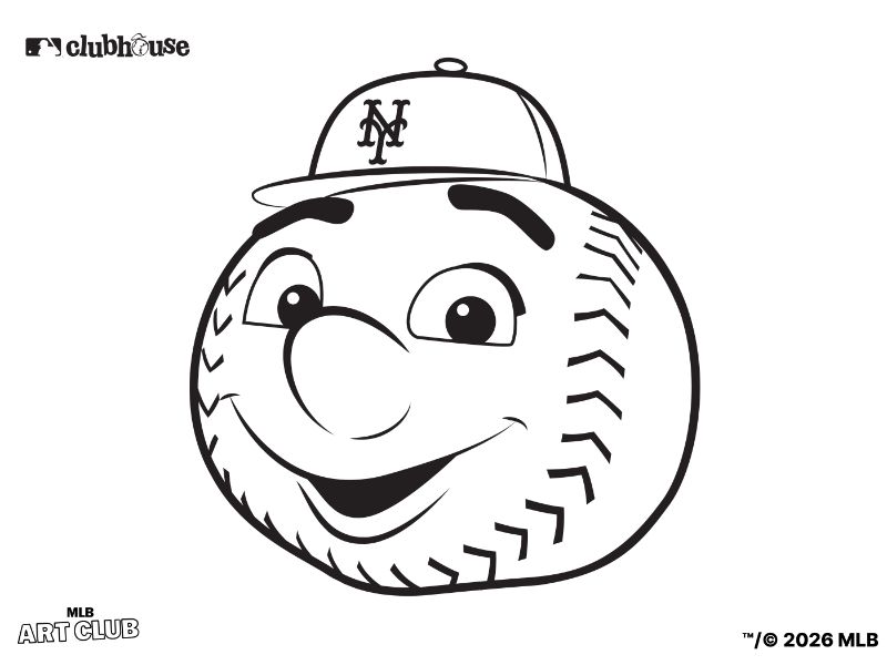 New York Mets Mr. Met Coloring Page