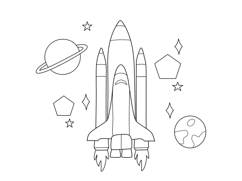 Spaceship Coloring Page