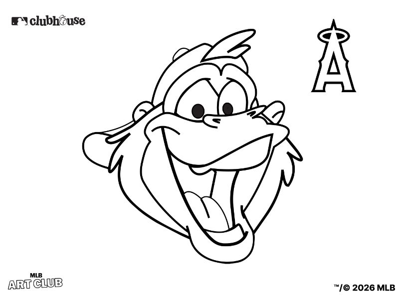 LA Angels Rally Monkey Coloring Page