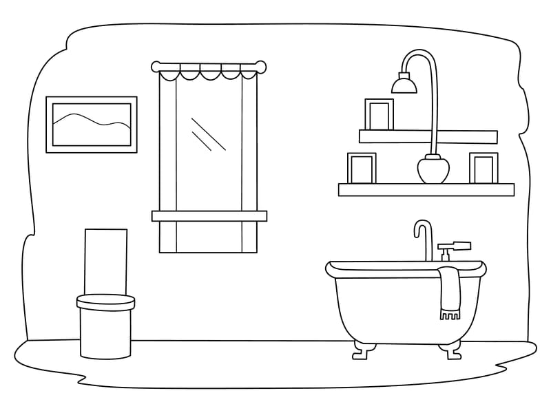 Bathroom Coloring Page