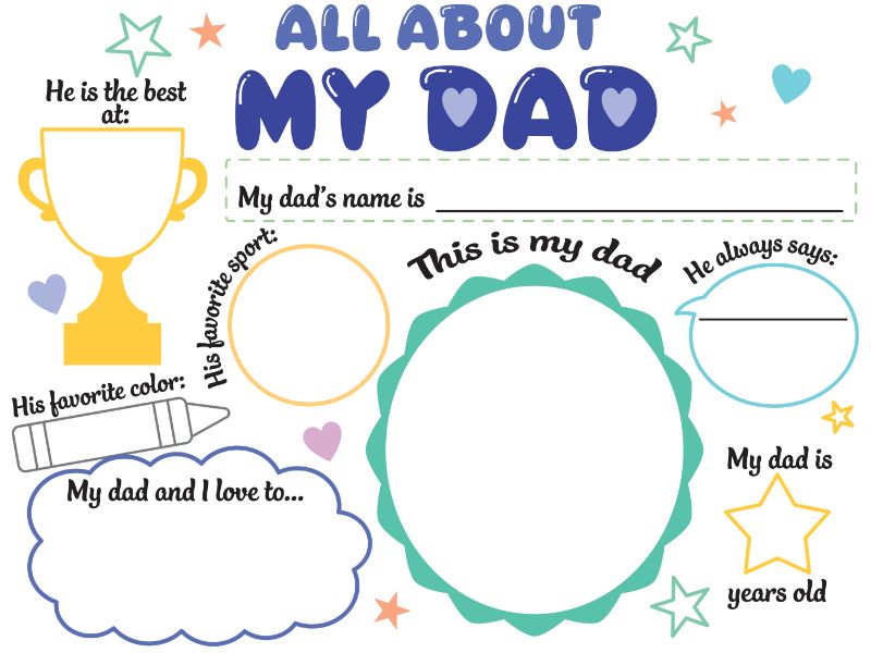 All About Dad Coloring Page