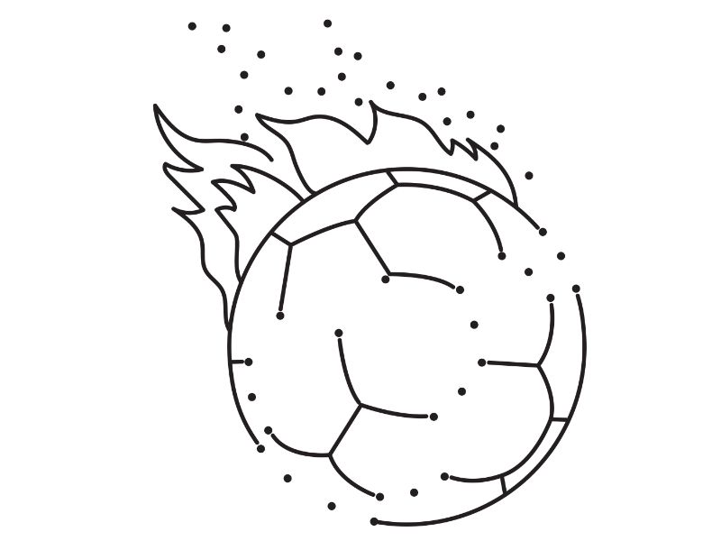 Soccer Connect Dots Coloring Page