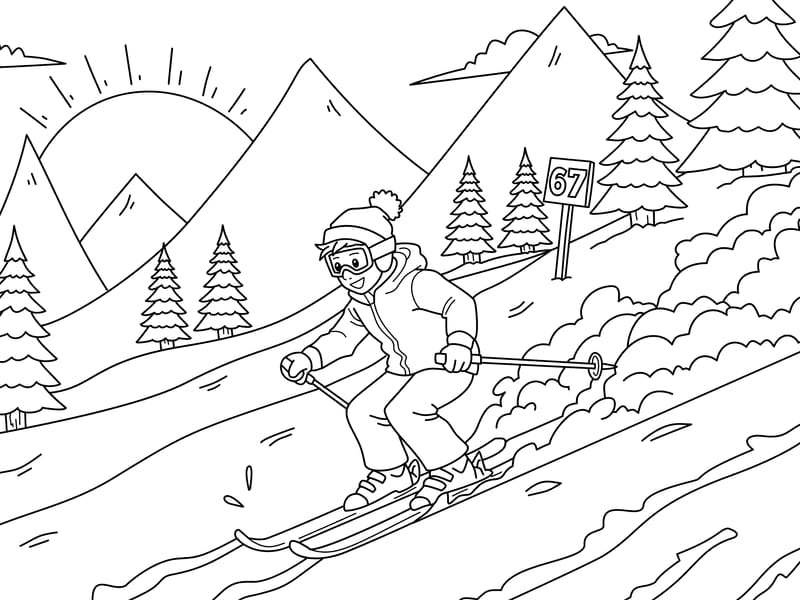 67Ski Coloring Page