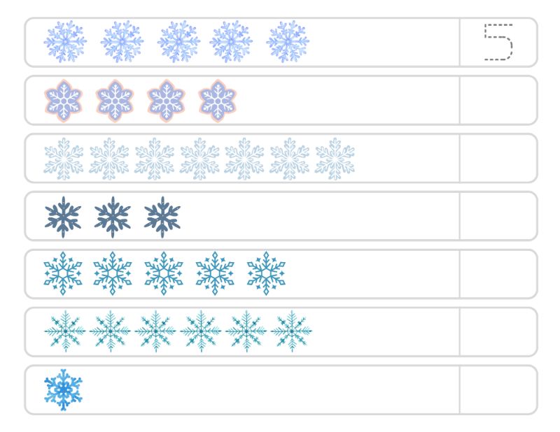 Counting Worksheet Snowflake Coloring Page