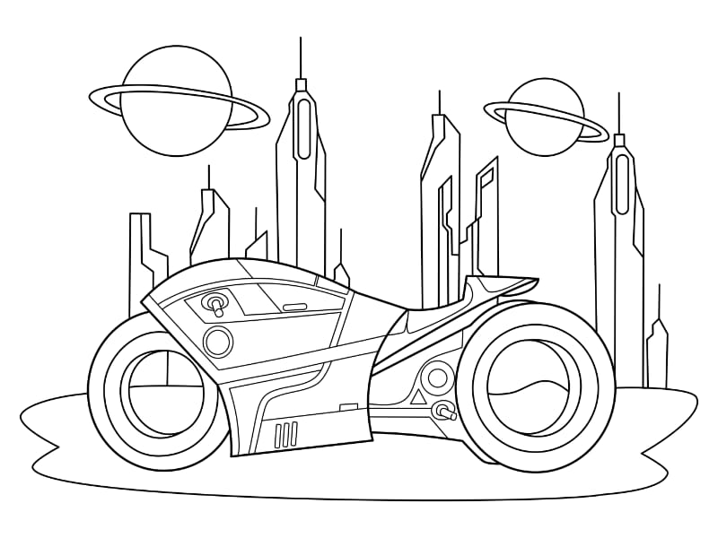 Future Motorbike Coloring Page