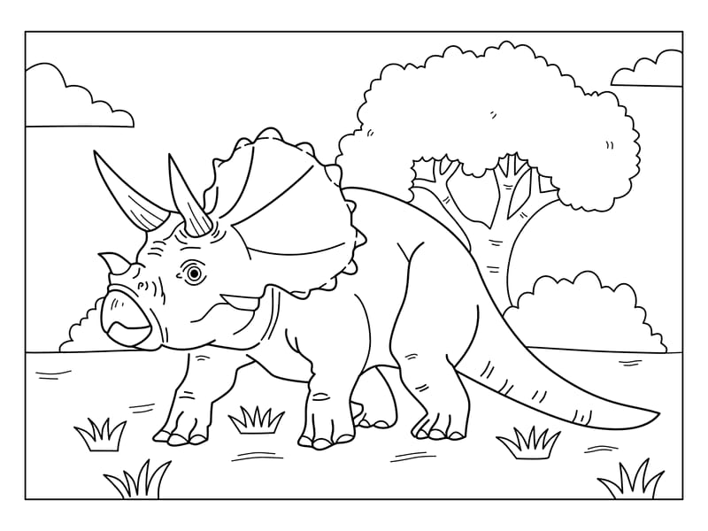 Triceratops Coloring Page