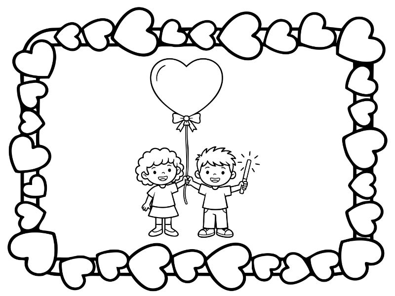 HeartCards Coloring Page