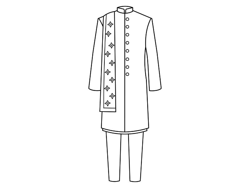 Sherwani Coloring Page