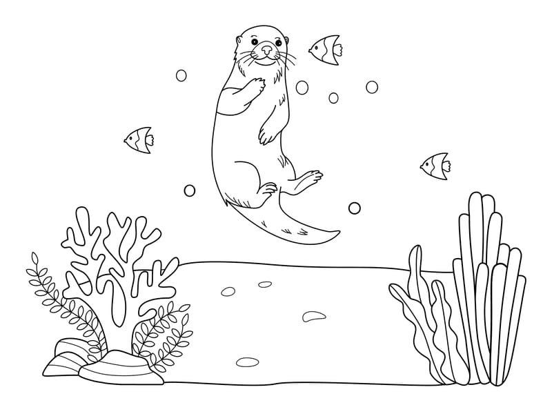 Sea Otter Coloring Page