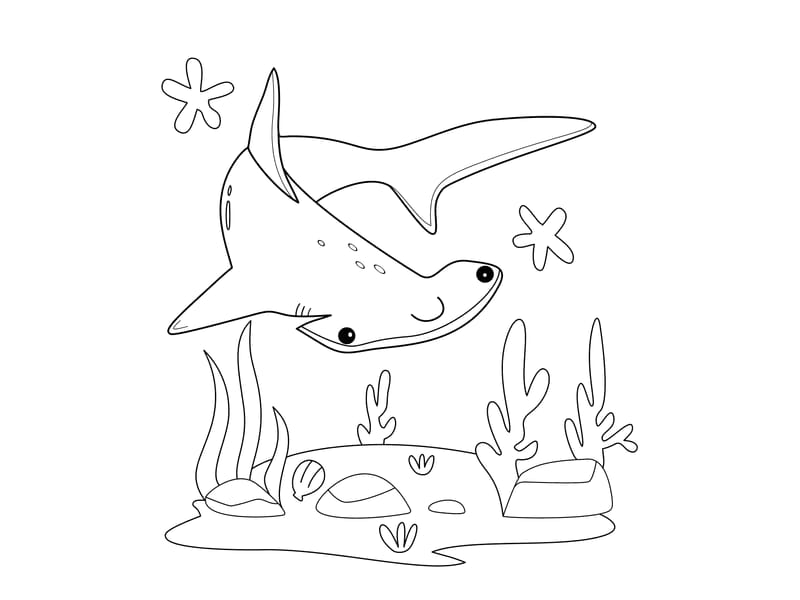 Hammerhead Shark Coloring Page