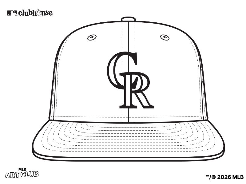 Colorado Rockies Hat Coloring Page