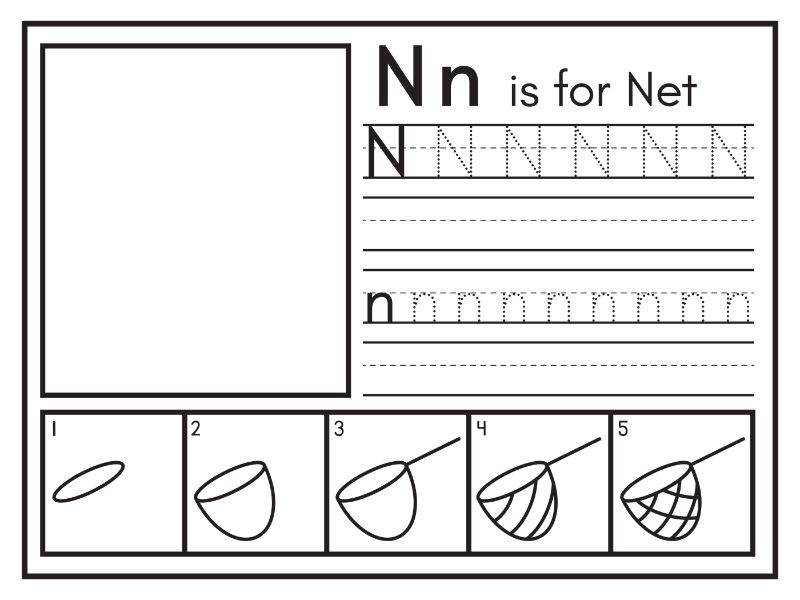 N Coloring Page