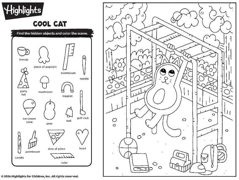 Highlights Cool Cat Coloring Page