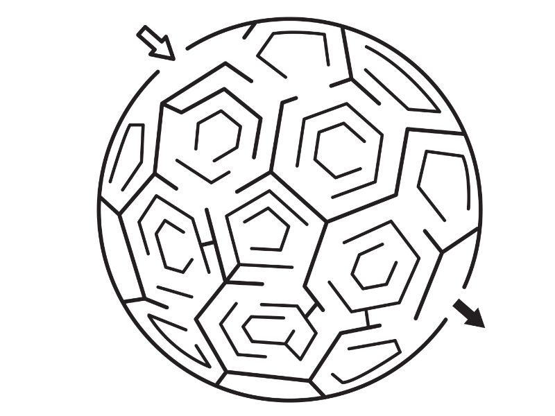 Soccer Maze Coloring Page