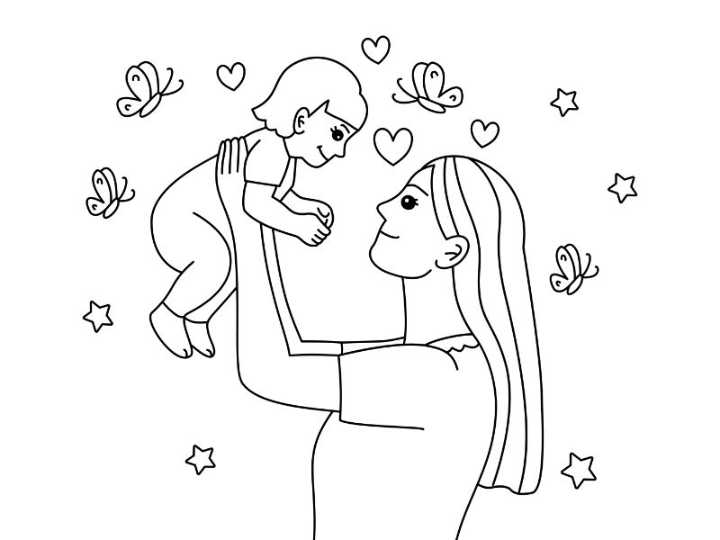 Mother's Day Coloring Page