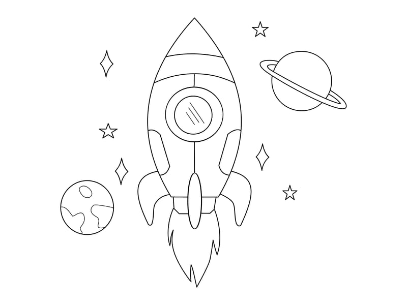 Rocket Coloring Page