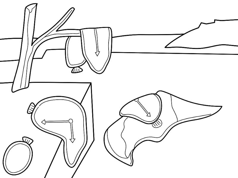 Persistence of Memory Coloring Page