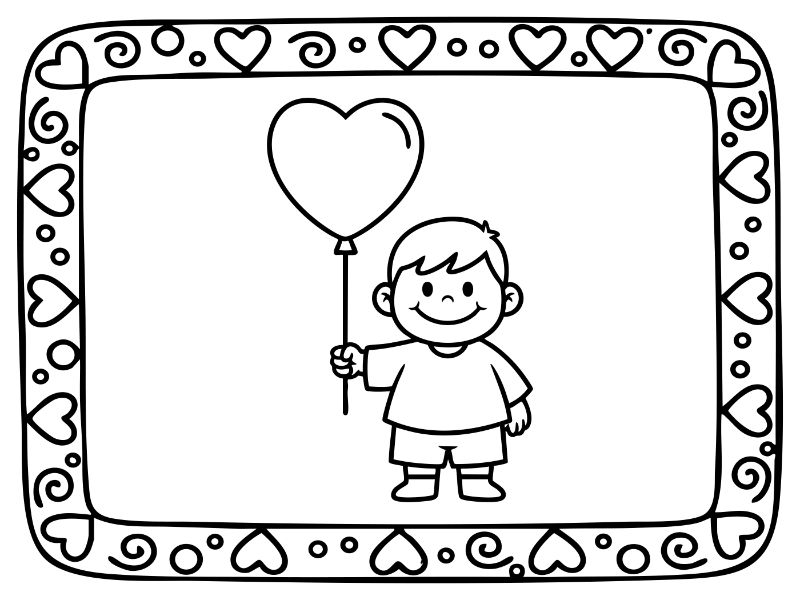 HeartCards Coloring Page