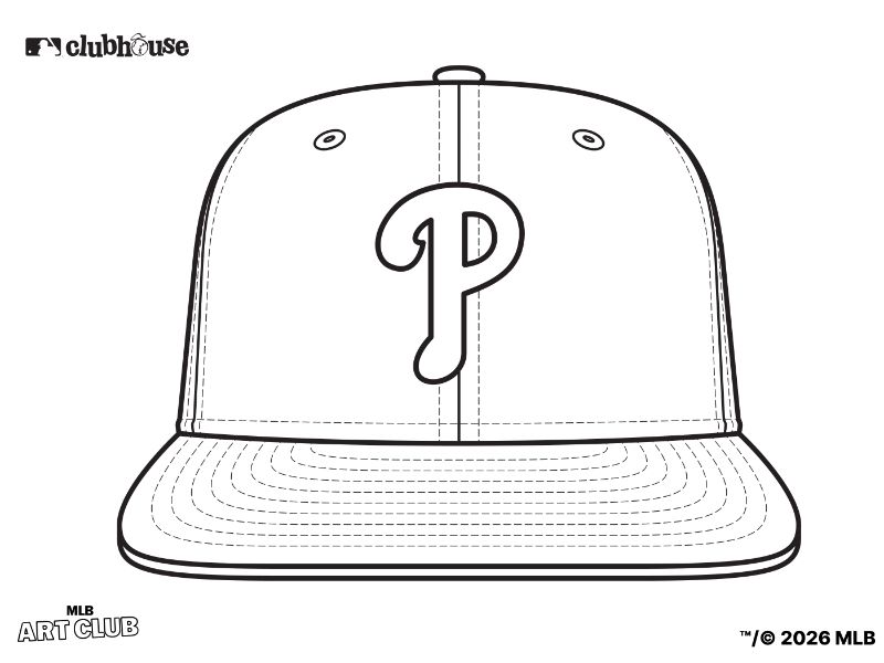 Philadelphia Phillies Hat Coloring Page