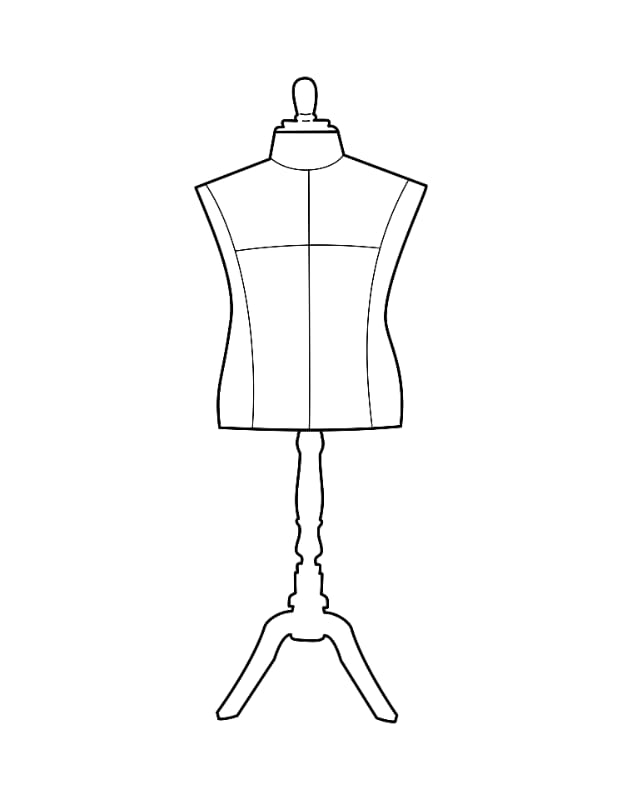 Plus Size Man Mannequin Coloring Page