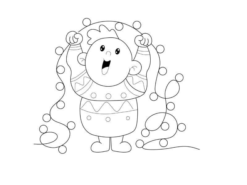 Putting up lights Coloring Page
