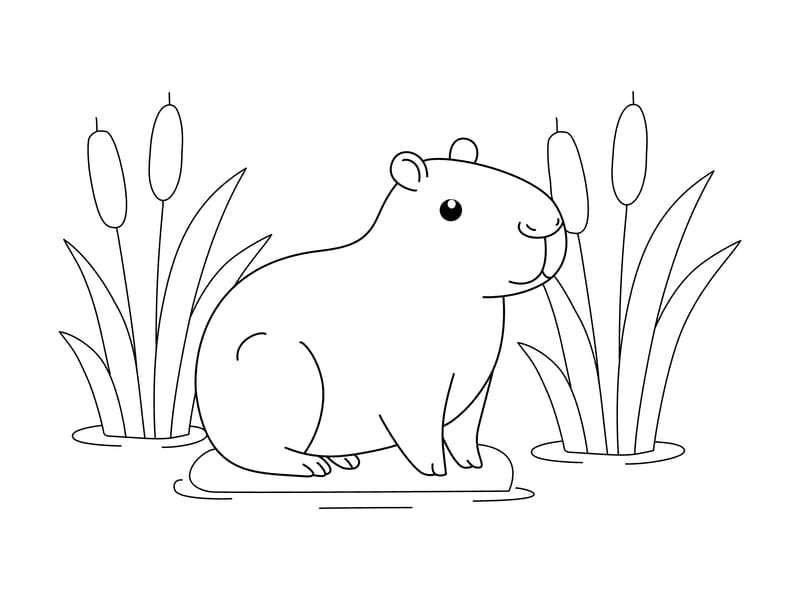 Capybara Coloring Page