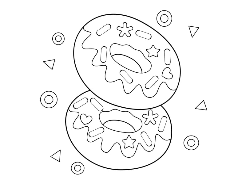 Donut Coloring Page
