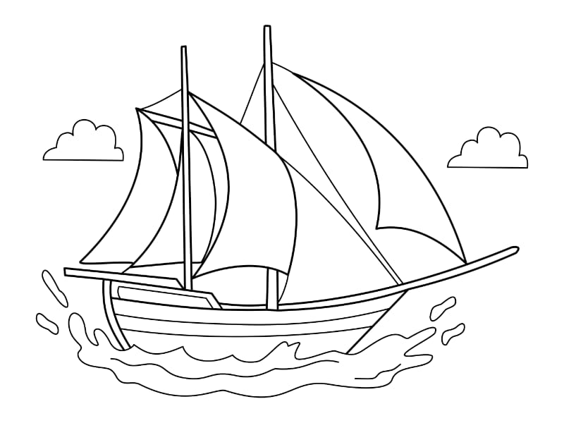 SailBoat Coloring Page