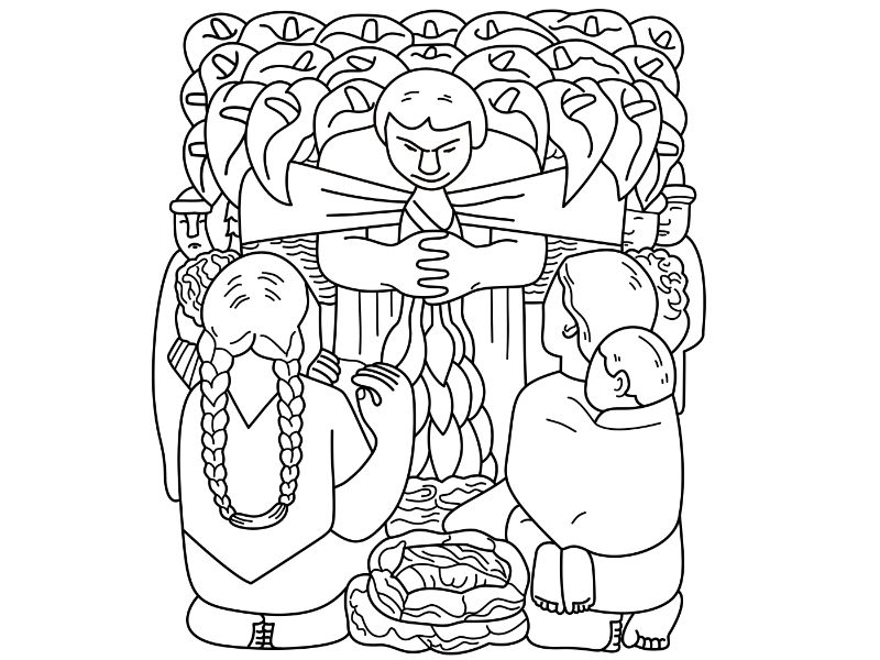 Diego Rivera: Flower Day Coloring Page