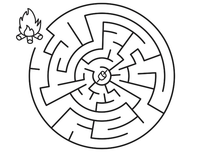 Maze Boat Coloring Page