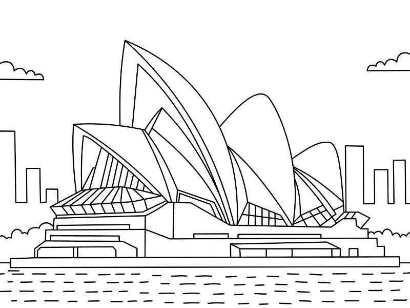 Sydney Opera House Coloring Page